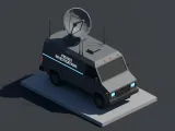 Low Poly Surveillance Van-0