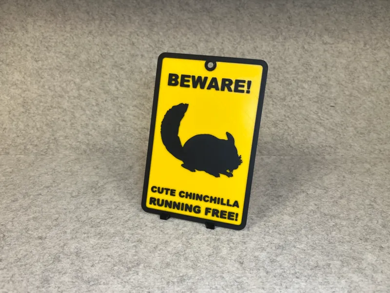 Decoratief waarschuwingsbord schattige chinchilla