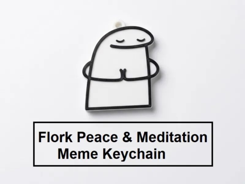 Flork Peace & Meditation Meme Keychain