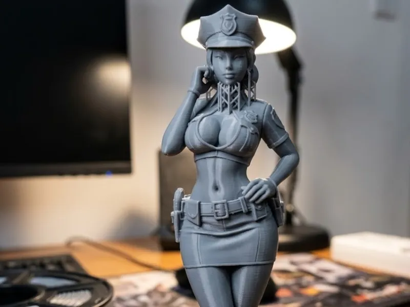 sexy policewoman with big breasts