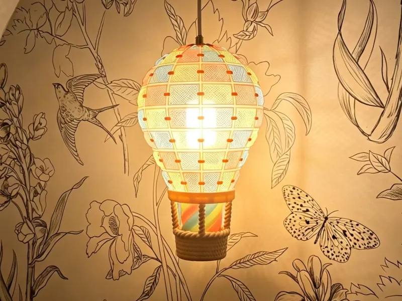 Luminária pendente de balão de ar quente | conformação térmica oca