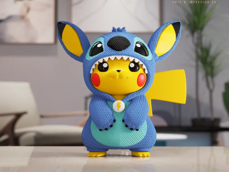 FAN ART PIKACHU UNCINETTO STITCH (NO AMS) - MULTIPARTI
