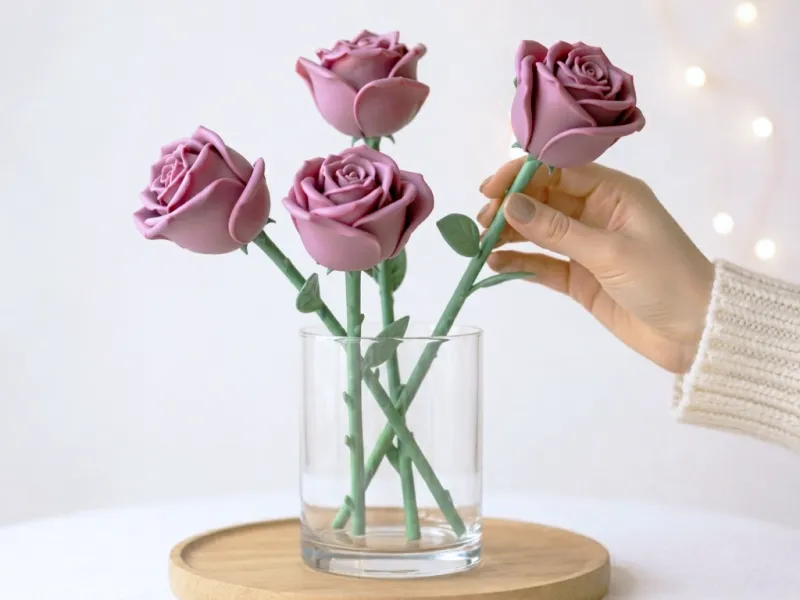 Rose Flower Figure | Realistic Floral Bouquet