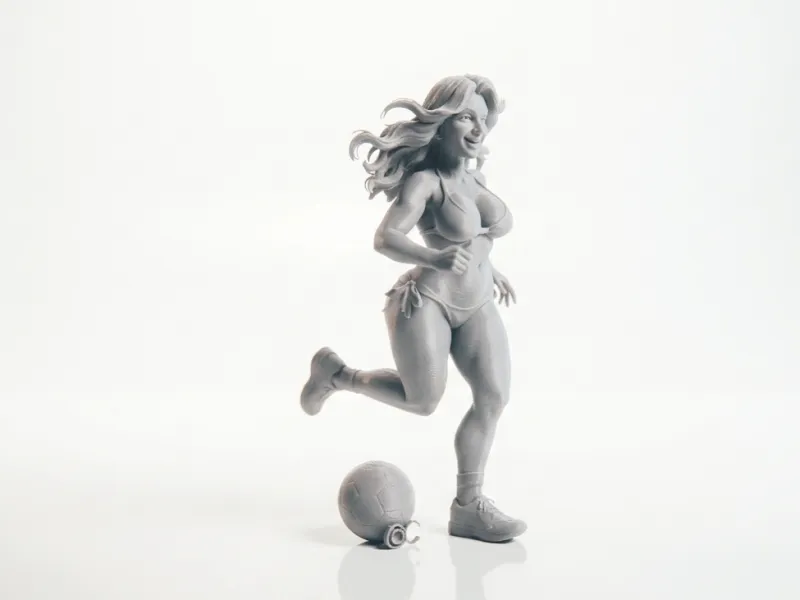 Estatueta Feminina de Futebol para Impressão 3D