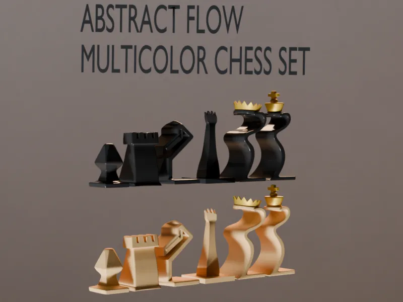 Abstract Flow Chess Set – Modern Sculptural