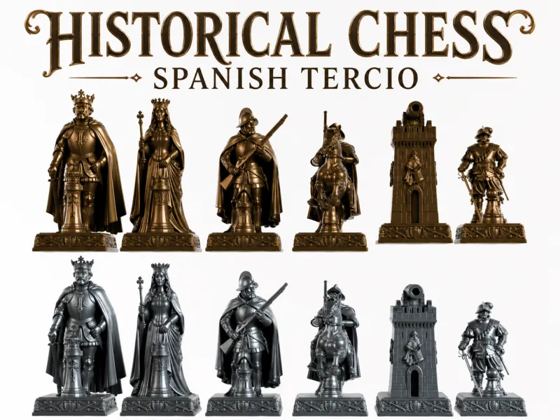 Historical Spanish Tercio Chess – King Charles I