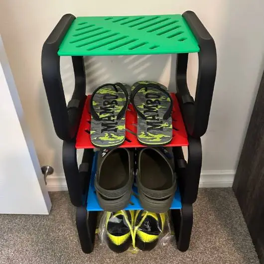 Stackable Shoe rack design with additional clips+Keep stable