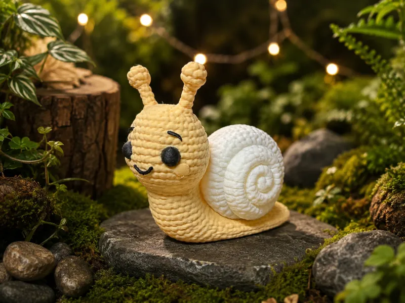 Cute Knitted Crochet Snail- 3D Print Model
