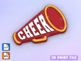 Badge Reel Topper Flat Back megaphone cheer-0