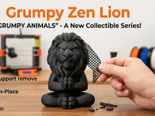 Grumpy Zen Lion – From the "Grumpy Animals" Series