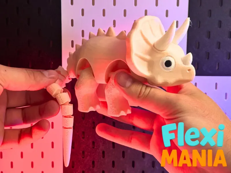 Flexi Triceratops - Print-in-Place – No Supports