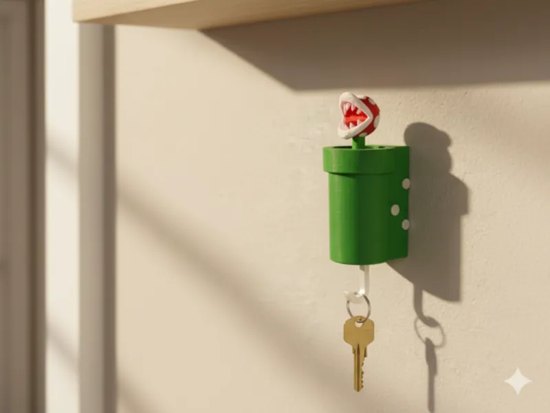 PIRANHA PLANT SCHLÜSSELANHÄNGER SUPER MARIO SCHLÜSSELHALTER WANDMONTIERT
