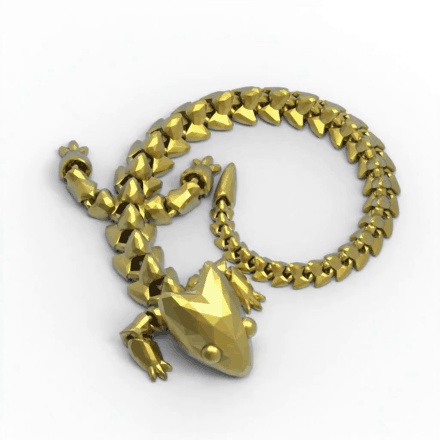 Articulated Dragon 001 Crystallized - Print in place - STL