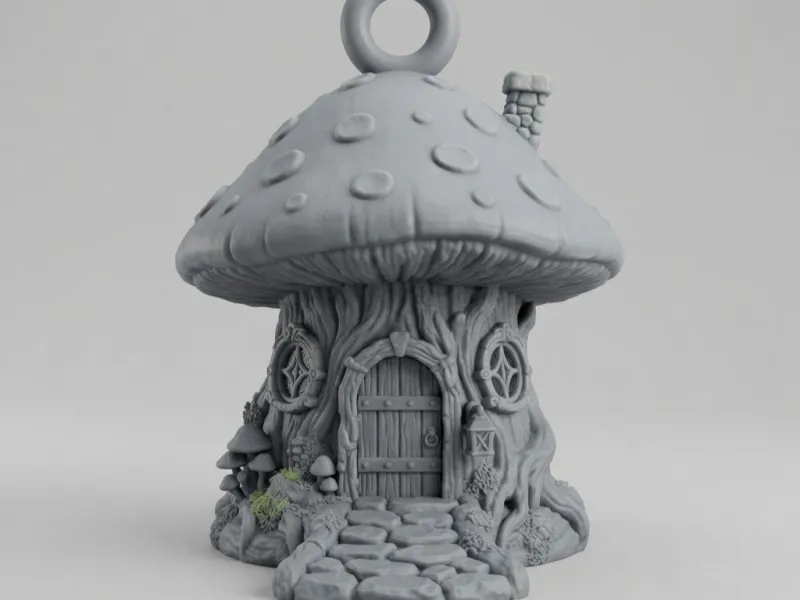 Key Chain design Mushroom House