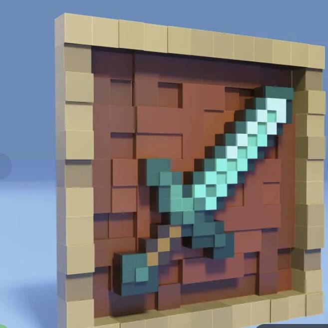 Home print settings: 0220 - Minecraft Diamond Sword Frame (Fanart).3mf