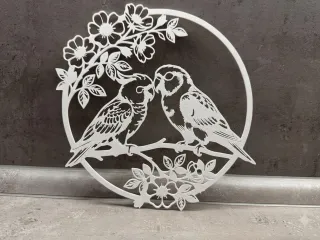 Birds With Flowers Wall Art - Parrots