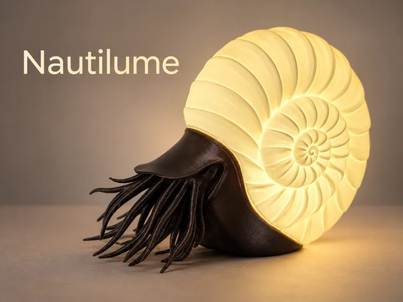 Nautilume – Nautilus Table Lamp for 60 mm LED Panel or E14 B