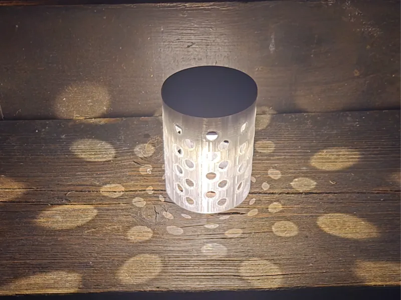 Einfache Solar LED Tischlampe mit runden Lichtpunkten