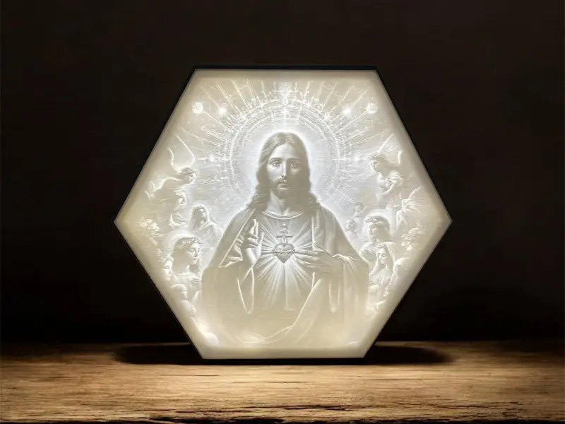 Hexagon Lamp LED RGB - Jezus - God - God 001