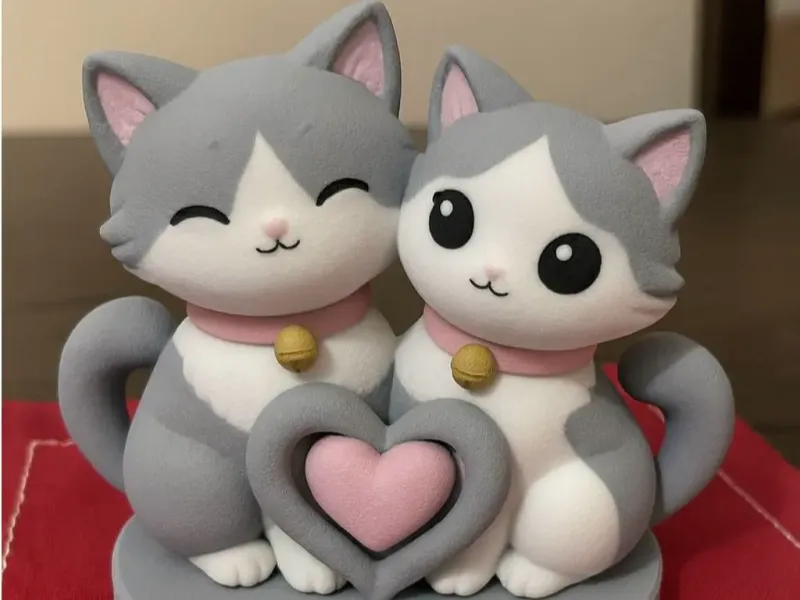 Purrfect Valentine Heart