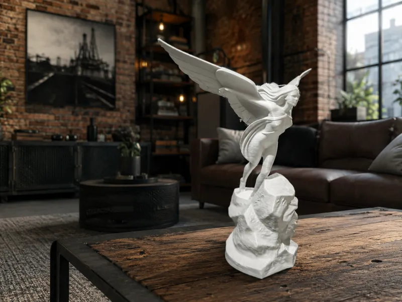 Elegant Angel Statue – A Graceful Decorative Piece for 3D