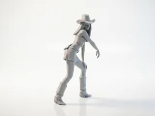 Cowgirl Pose Female Figurine 3D Printable