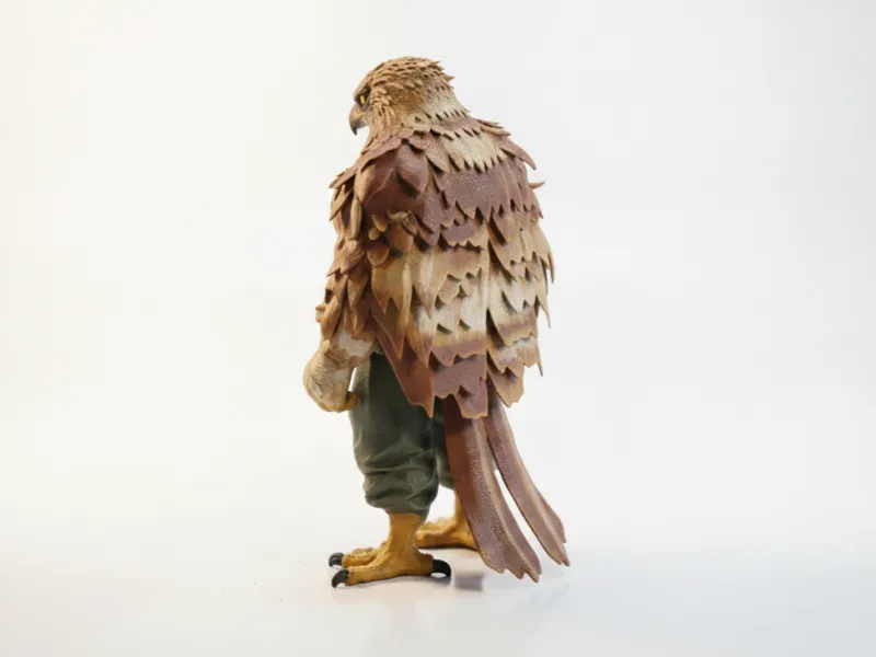 鷲の戦士フィギュリン 動物像 3Dプリント可能