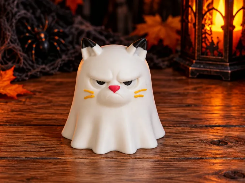 Fantasma do Grumpy Cat no Halloween