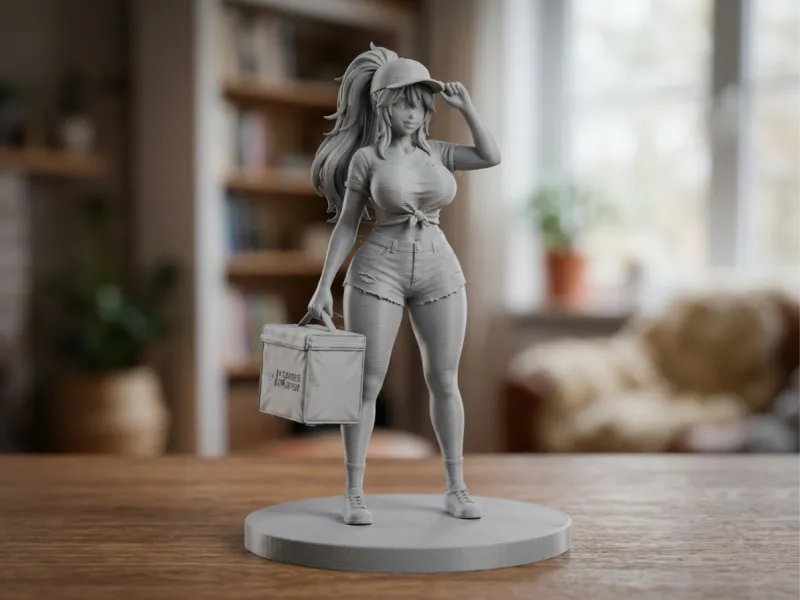 Kawaii Delivery Girl Statue v1