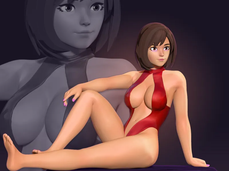 Crimson Lounge Girl