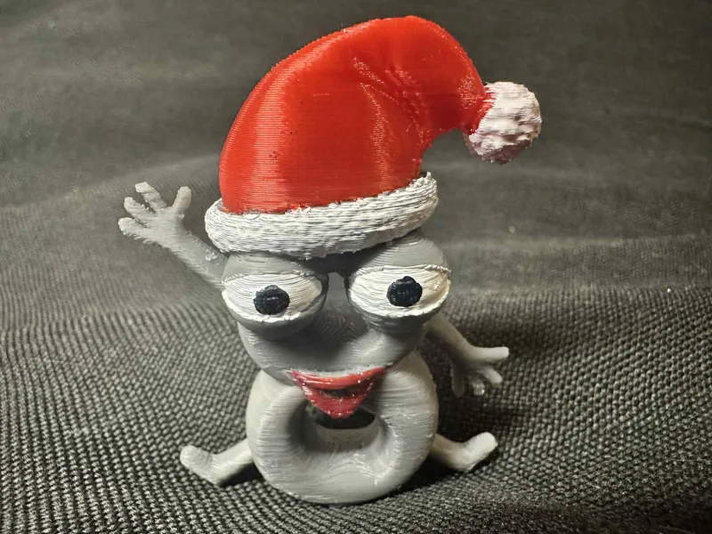 8 – Estatueta do Número Oito de Natal com Chapéu de Papai Noel