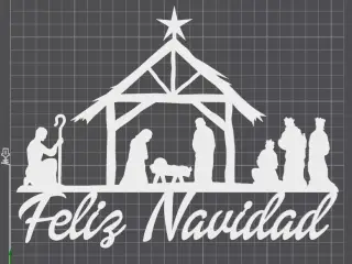 Nativity scene - decoration for walls, doors, windows...