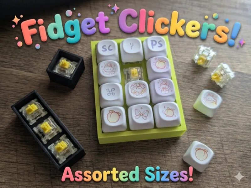 Bases et touches de fidget (cliqueur)