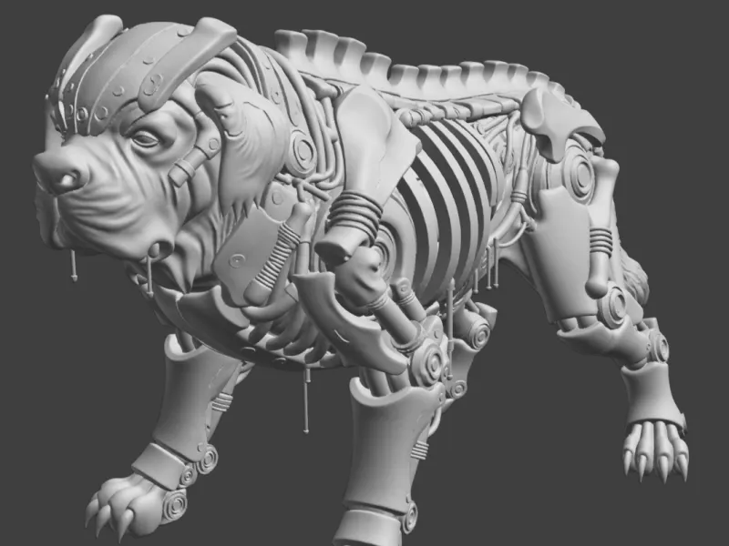 Steampunk Cybernetic Saint Bernard