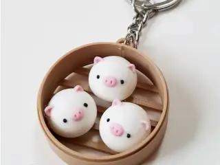 Piggy Bun Fidget Keychain (Dim Sum)