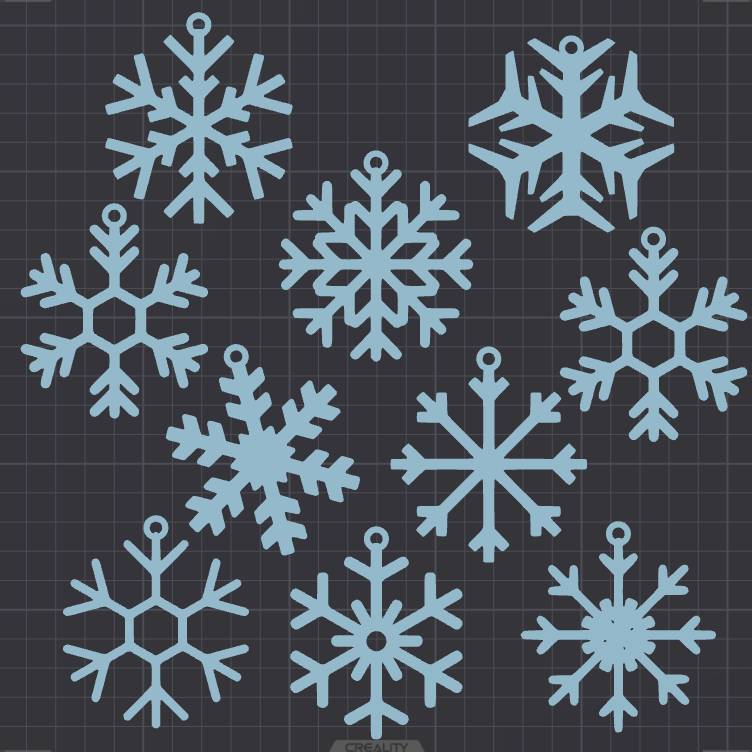 SNOWFLAKE CHRISTMAS TREE ORNAMENT - PACK X10