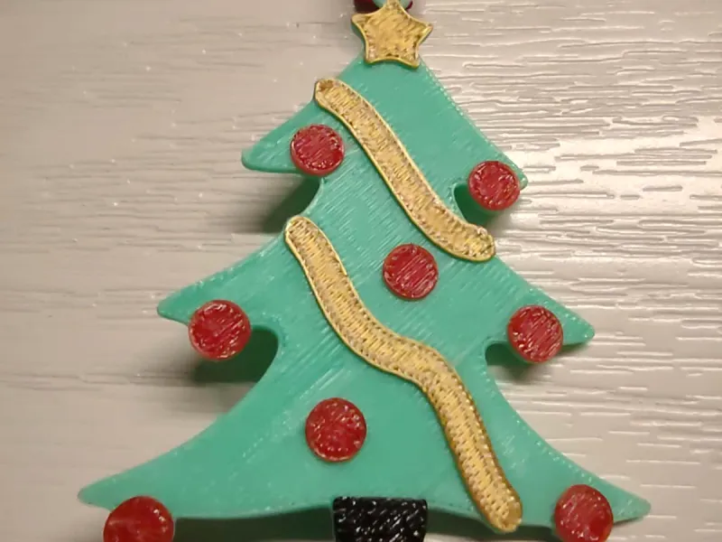 Hanging Christmas Tree with Baubles, Tinsels and Star