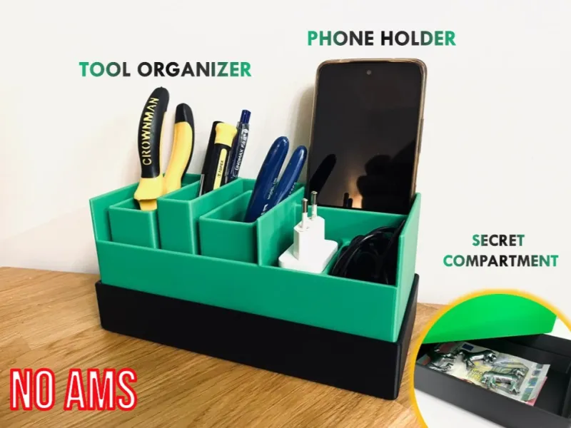 Tool organizer Phone holder & Secret compartment