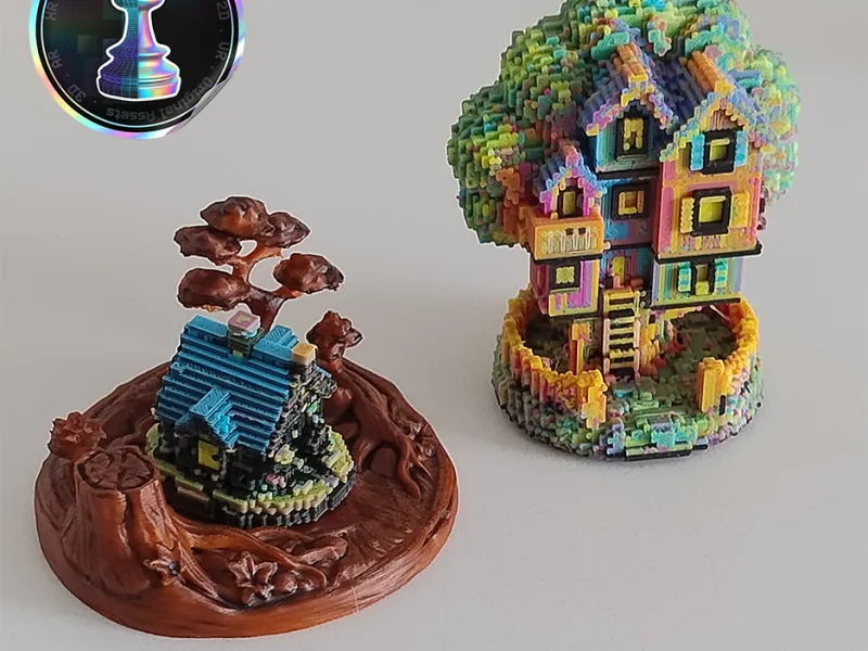 モジュール式分離レンガ付きブルーベルコテージのボクセルアート