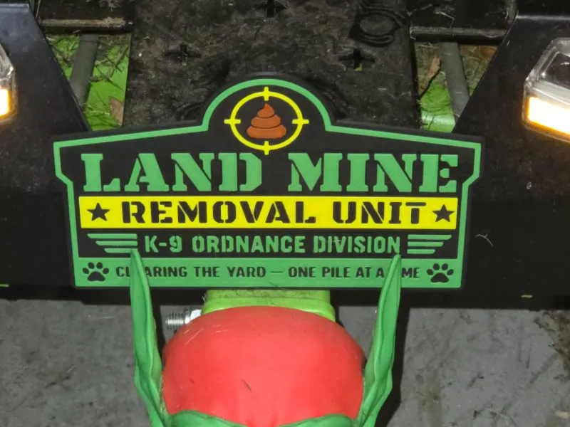 Landmine Lawnmower Sign