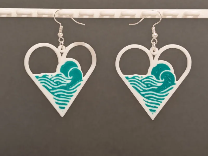 Heart Wave Earrings
