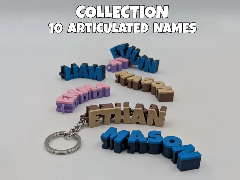 Articulated Name Keychain Collection - 10 most popular names