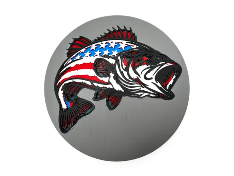 American Flag Bass Fish - Multilayer (No CFS Required)