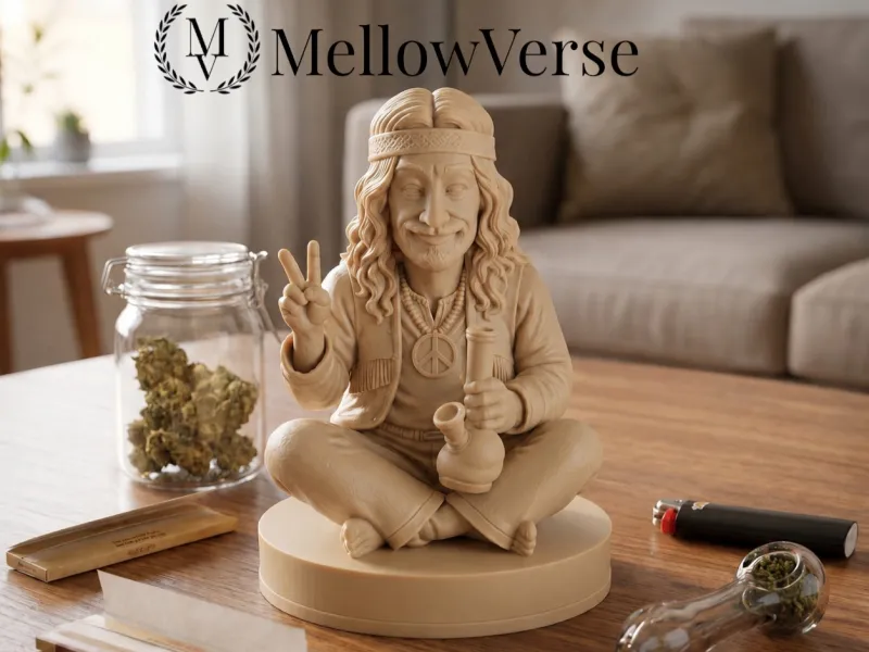 Triturador de Ervas Hippie Retrô - 2 Partes Magnético - MellowVerse