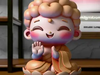 Chibi Buddha Fan Art Decoration