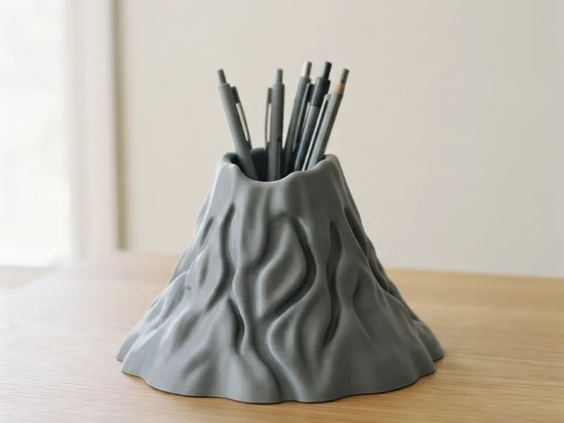火山笔筒