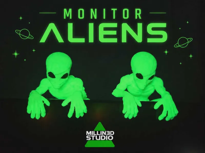 Hockender Alien - Monitor-Kumpel