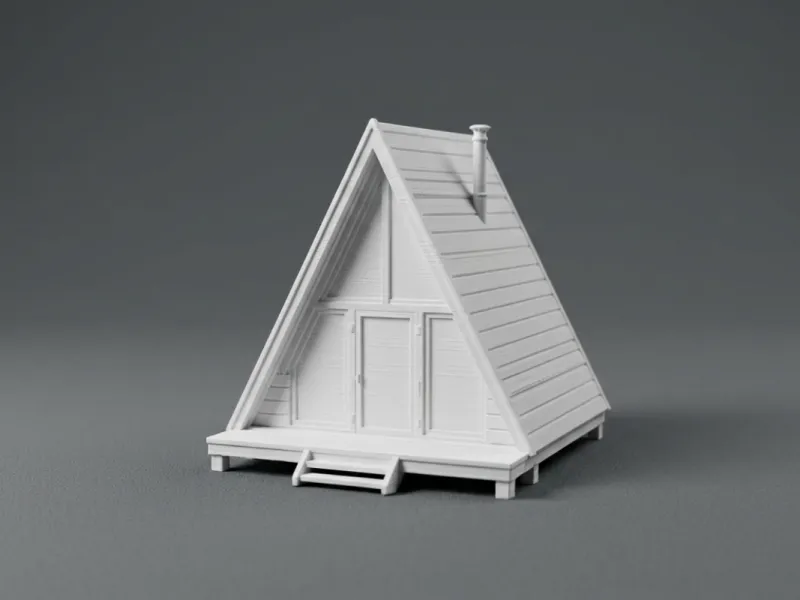 Miniature A-Frame Cabin House