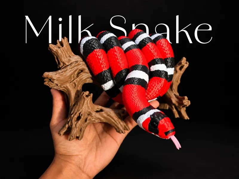 Hyper Realistic Snake on Wooden Branch