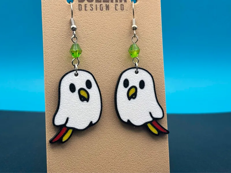 オウムゴーストハロウィンイヤリング | クイックプリント